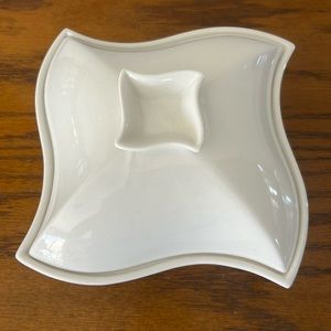 White Godinger Sienna Covered Porcelain Baker Casserole Dish 1 qt